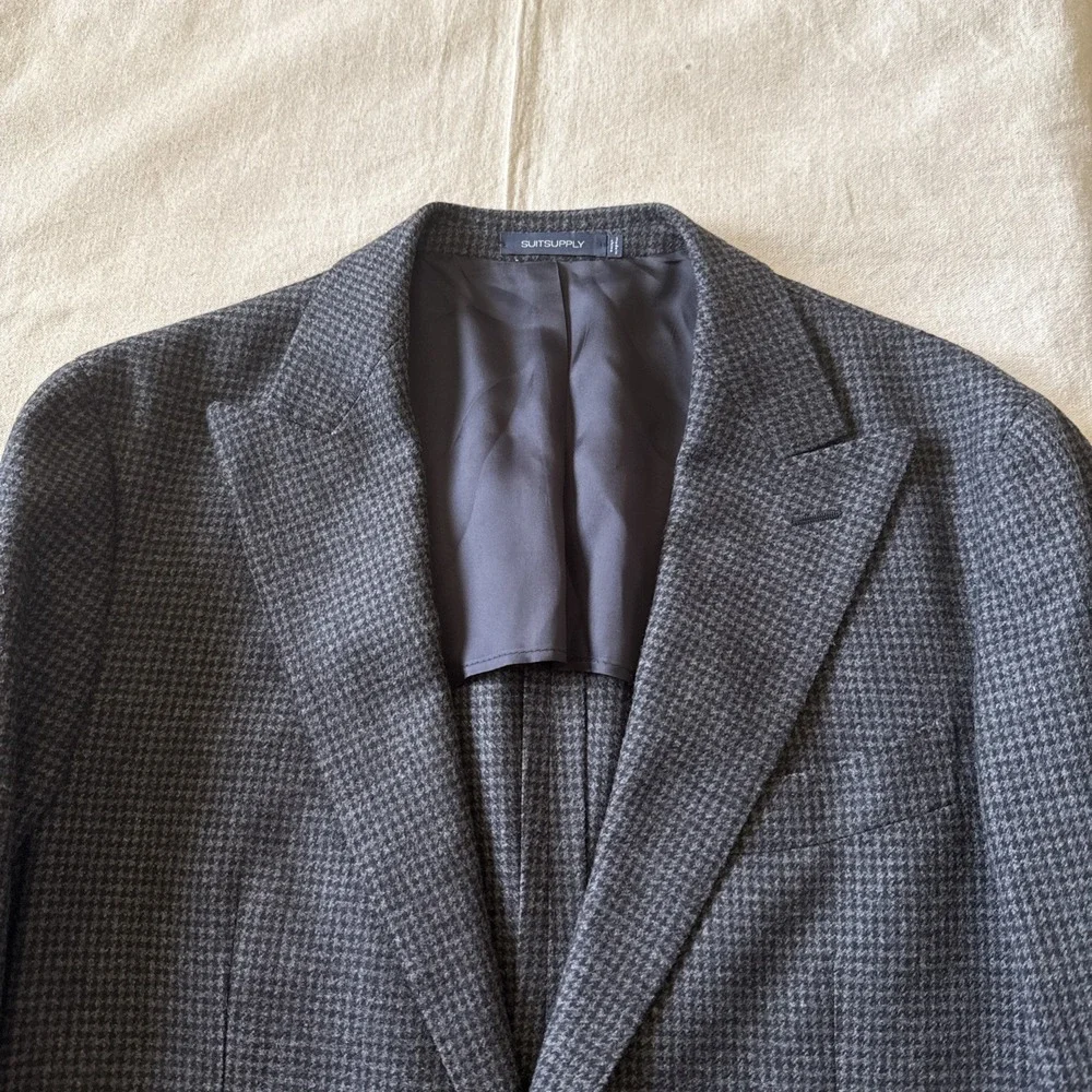 Suitsupply Blazer 42 Slim Check Merino Wool Marling Evans Havana Patch